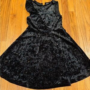 Zara Black Sleeveless Pleated A-Line Dress